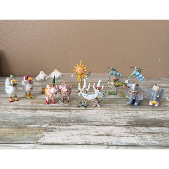 Dept 56 Patience Brewster Noah’s Ark Krinkles Ornament Lot of 12 Pieces Vintage